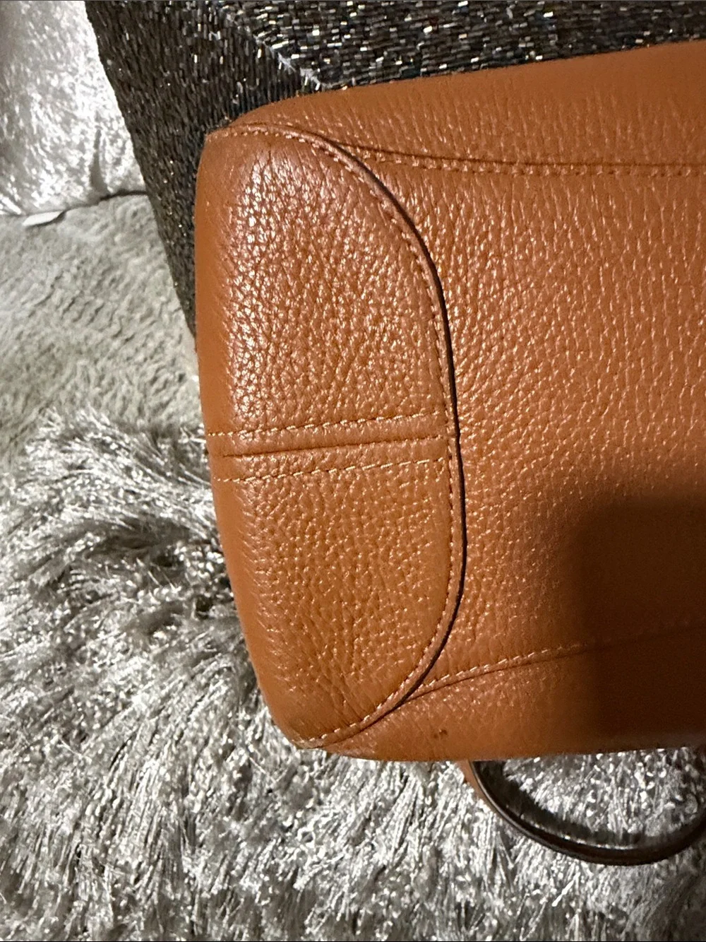 kate spade Pebbled Leather Shoulder Bag in Cognac Brown w wallet